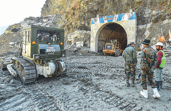 BEML BD50 Dozer in rescue & relief operations at Uttarakhand